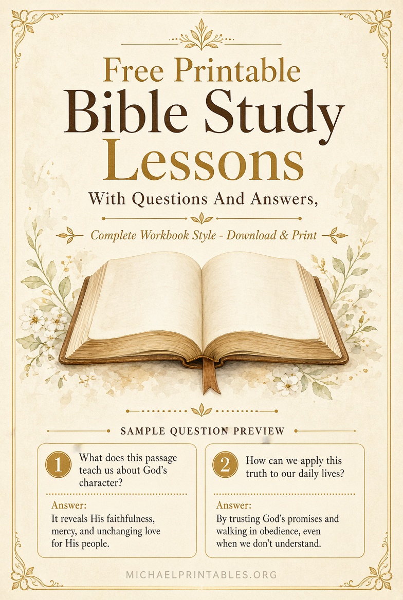 Free Printable Bible Study Lessons With Q&A
