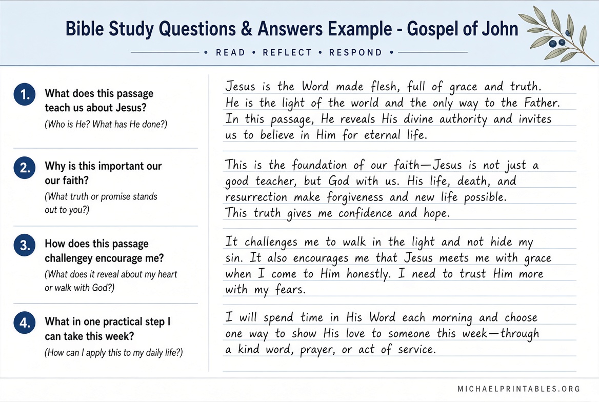 Free Printable Bible Study Lessons With Q&A
