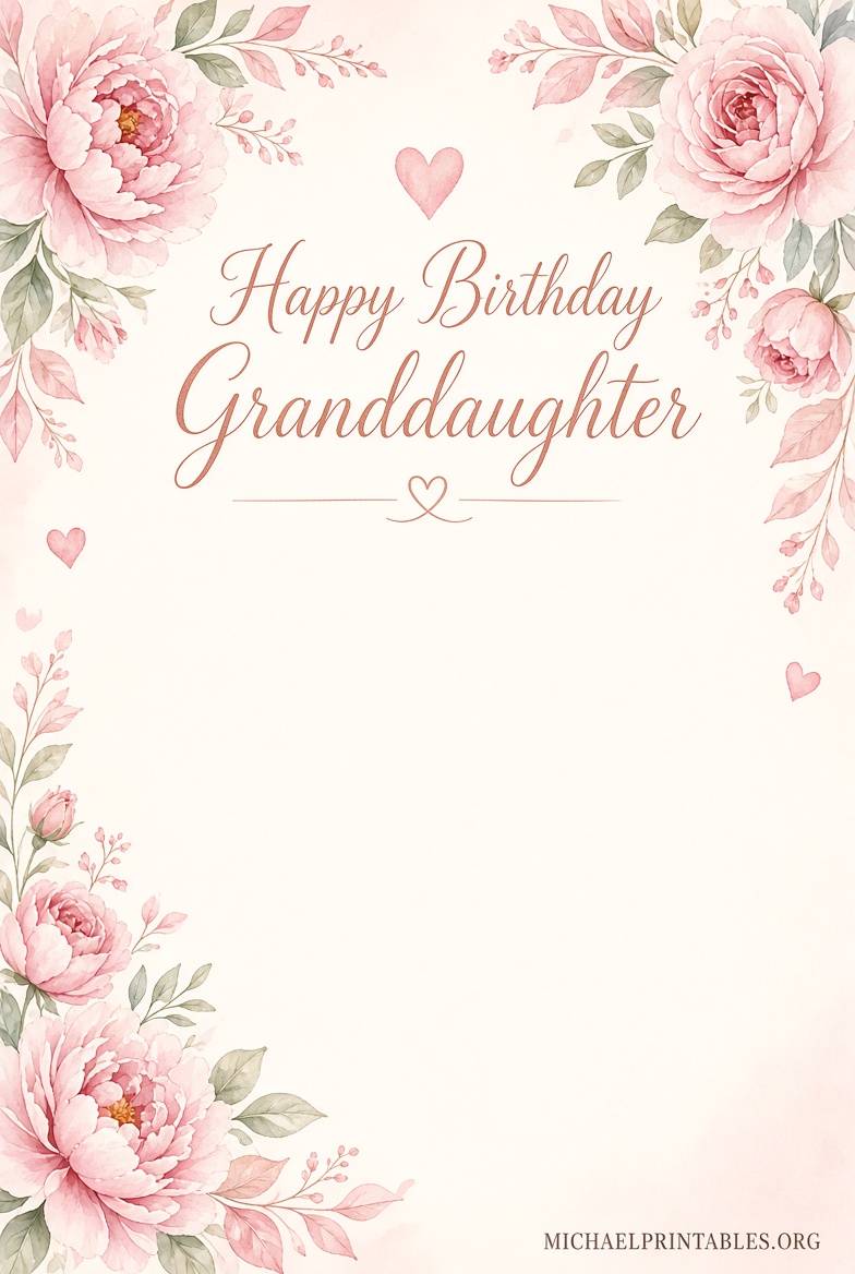 Free Printable Birthday Cards for Granddaughter