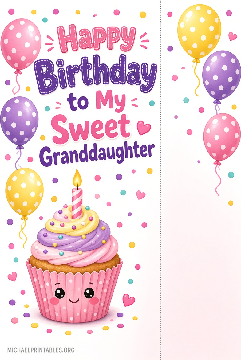 Free Printable Birthday Cards for Granddaughter