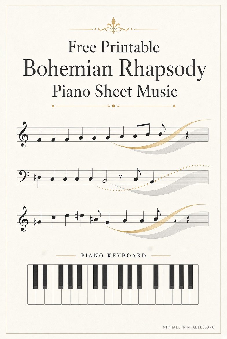 Free Printable Bohemian Rhapsody Piano Sheet Music