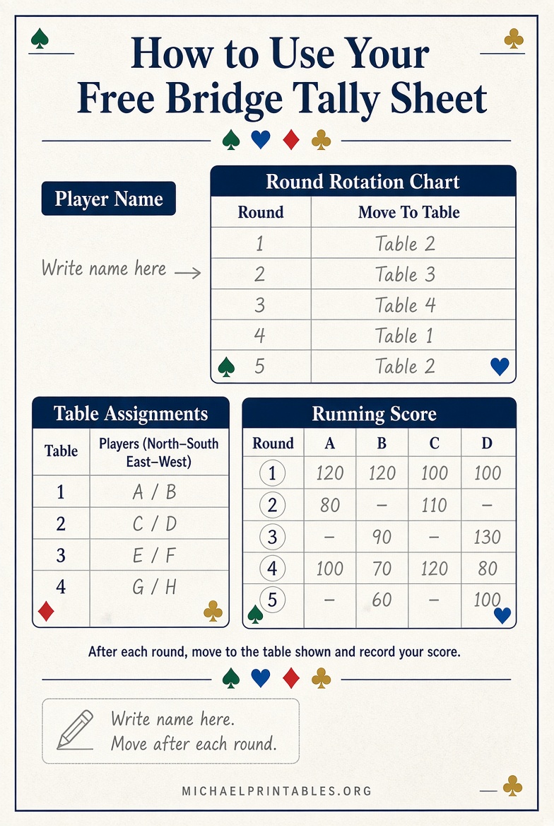 Free Printable Bridge Tally Sheets