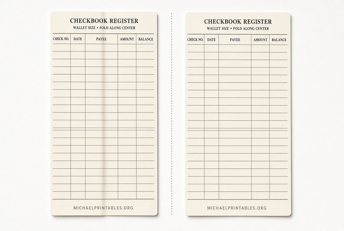 Free Printable Check Register Templates