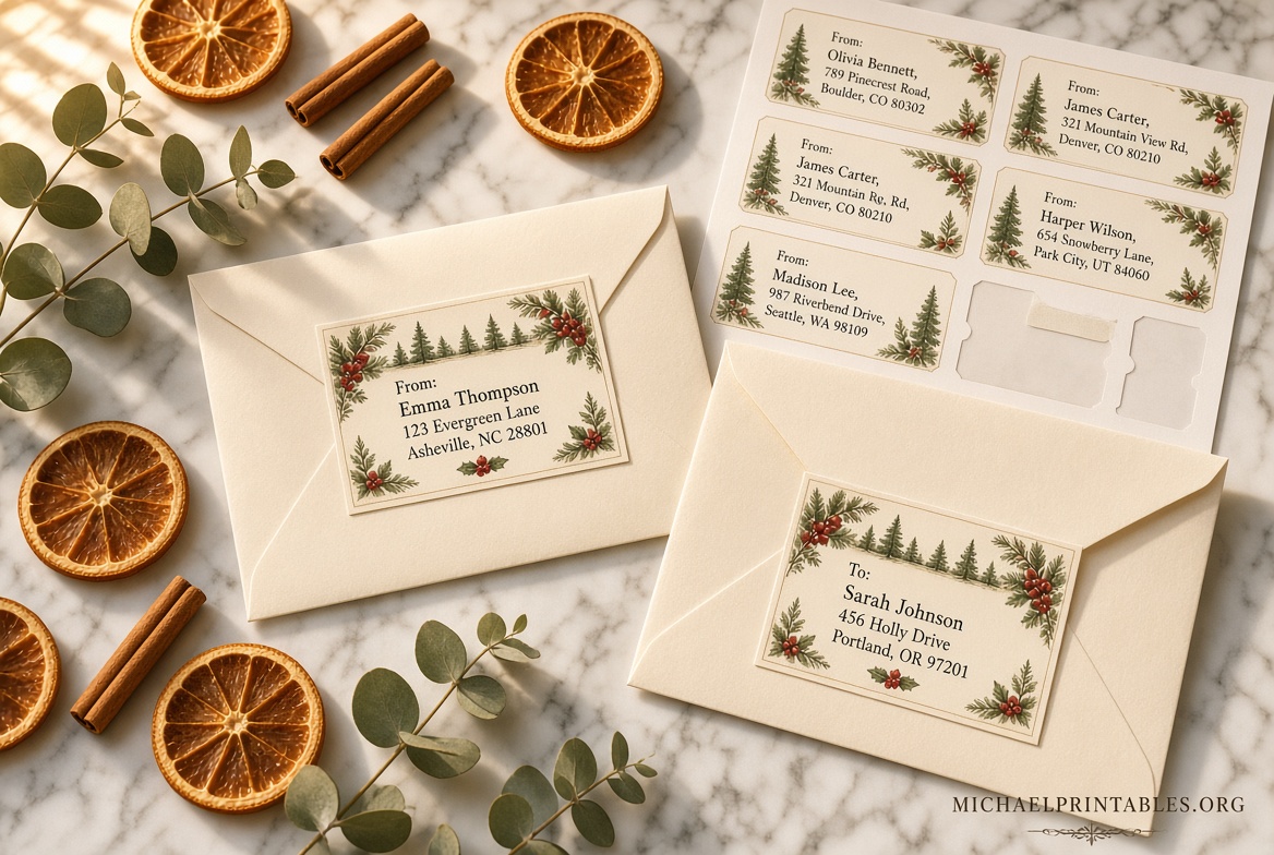 Free Printable Christmas Address Labels
