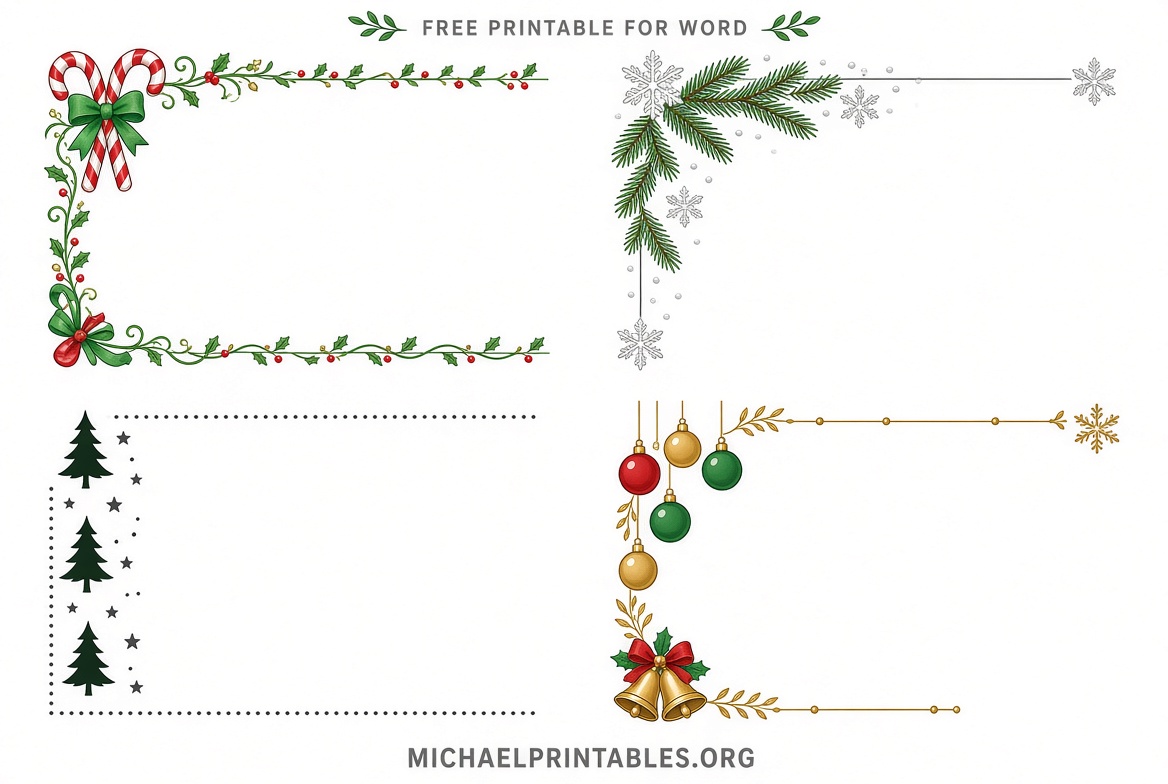 Free Printable Christmas Border Templates for Word