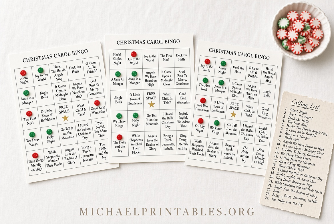 Free Printable Christmas Carol Games (PDF)