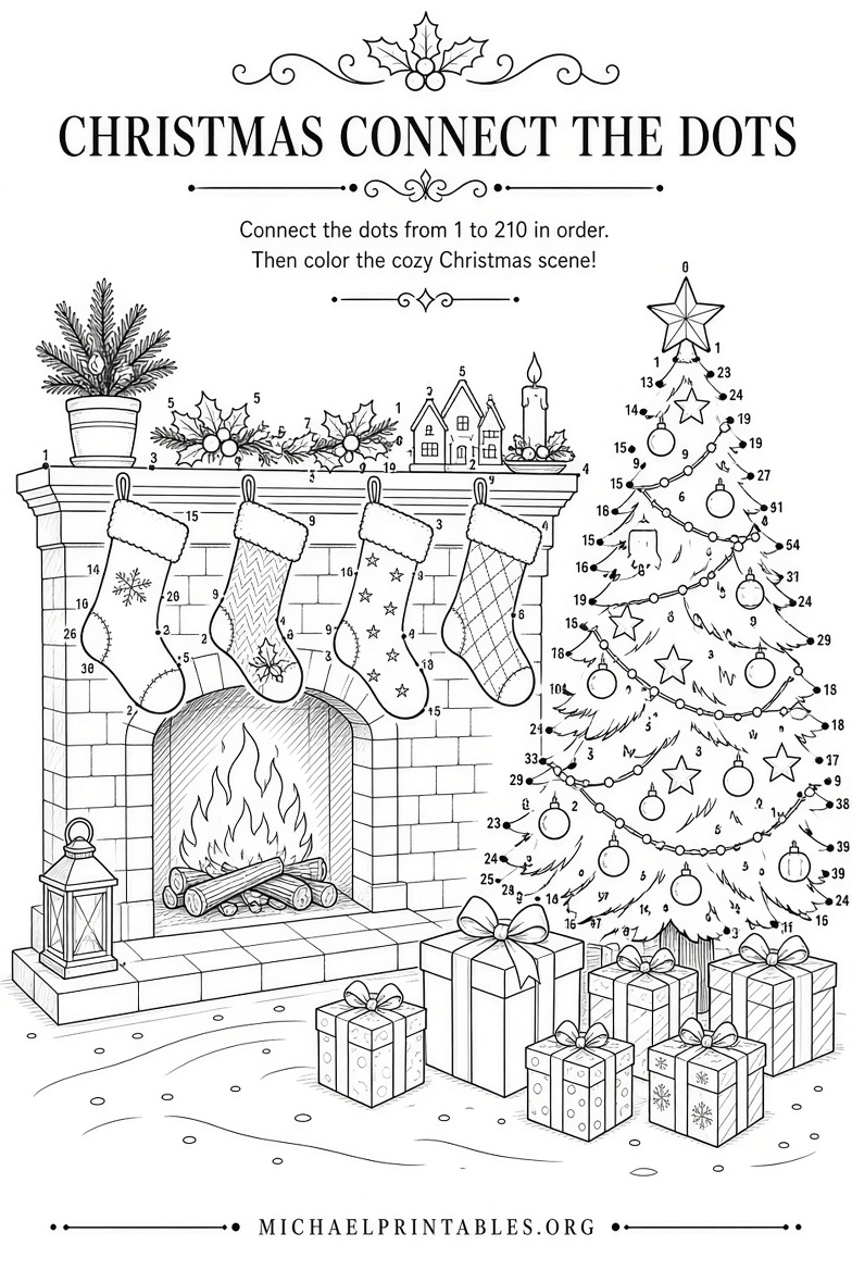 Free Printable Christmas Dot to Dot for Adults