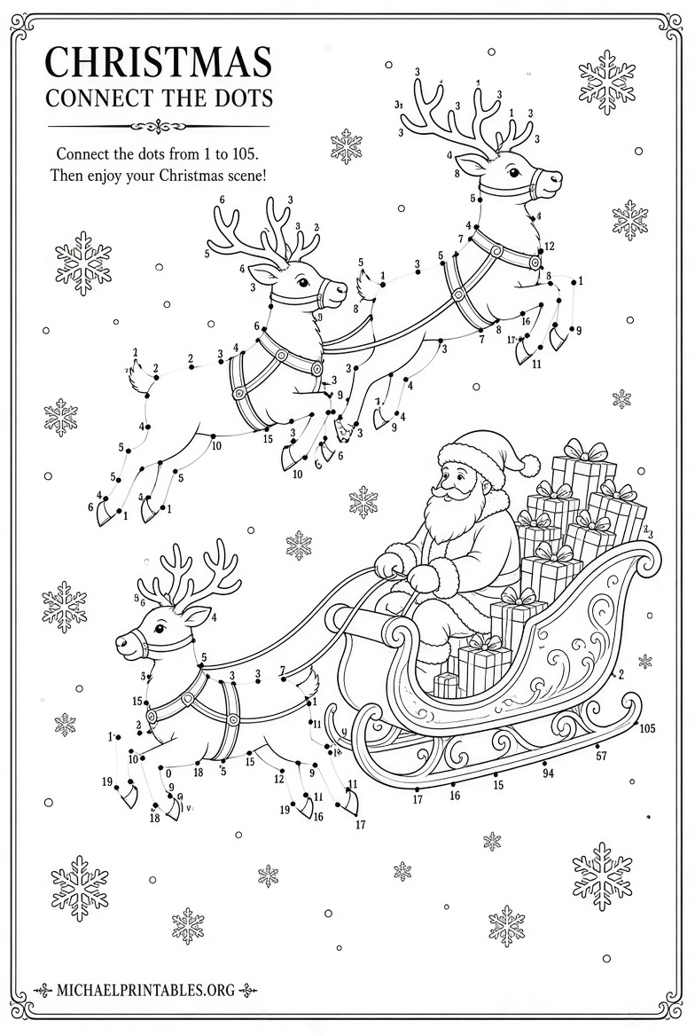 Free Printable Christmas Dot to Dot for Adults