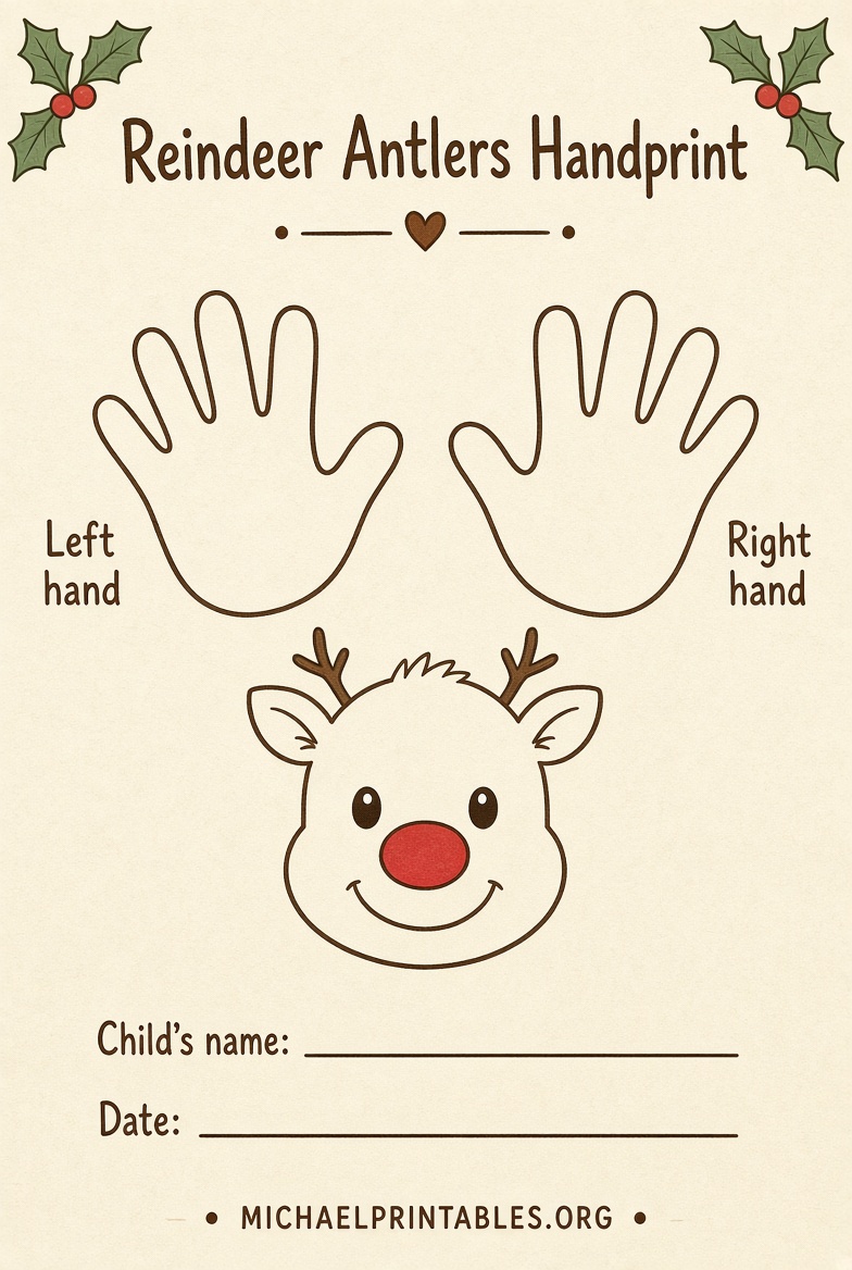 Free Printable Christmas Handprint Template