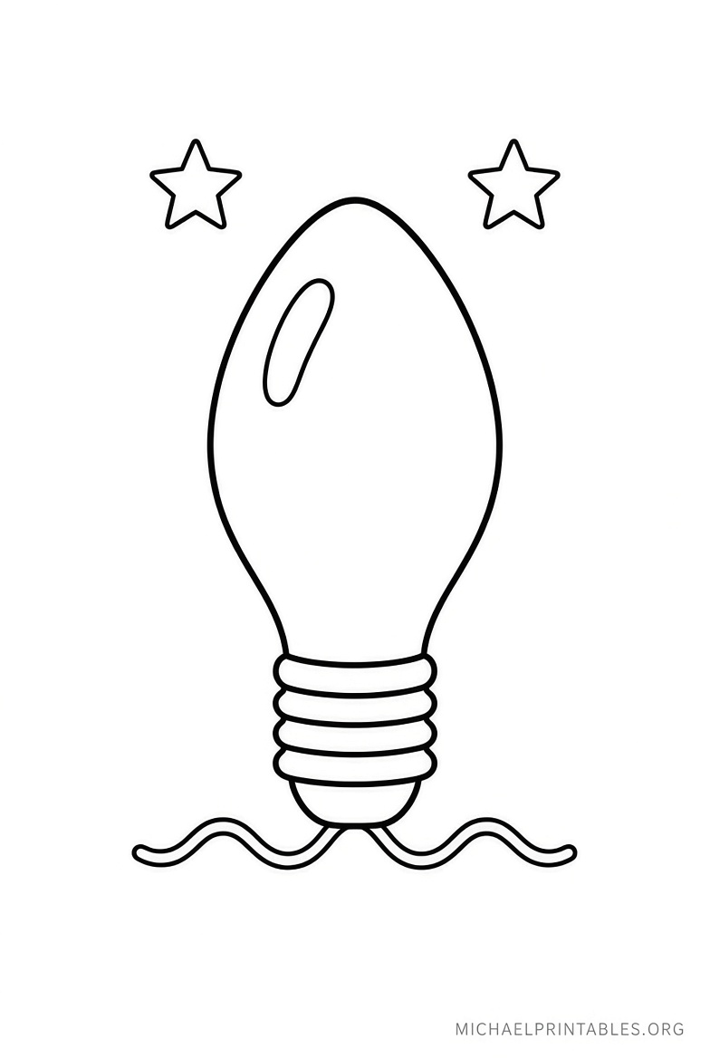 Free Printable Christmas Light Bulb Template