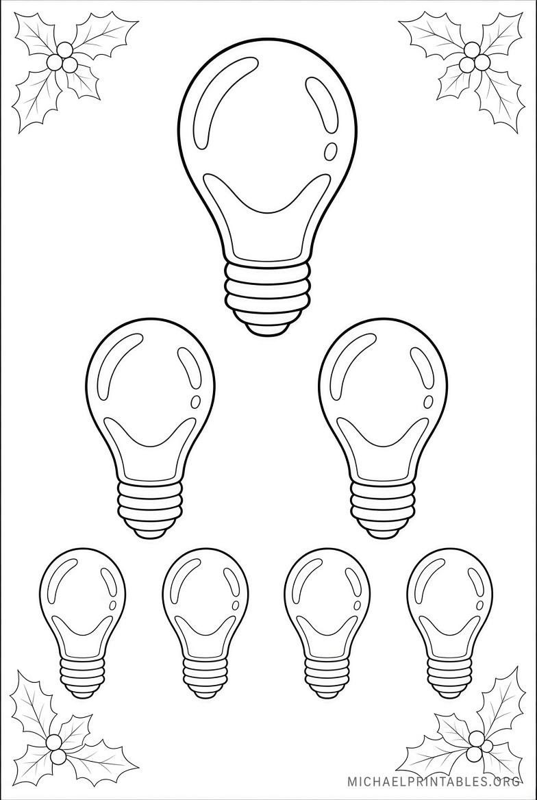Free Printable Christmas Light Bulb Template