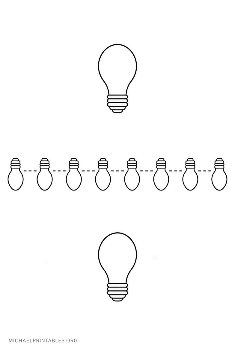 Free Printable Christmas Light Bulb Template