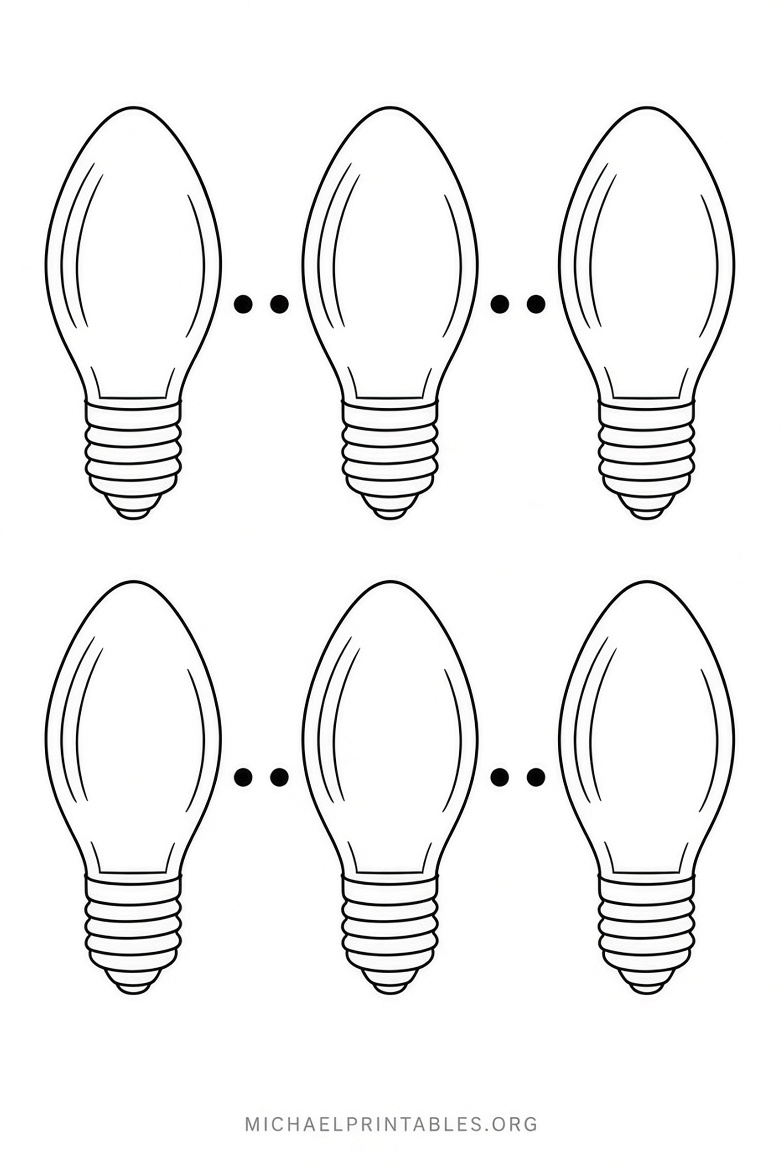 Free Printable Christmas Light Bulb Template
