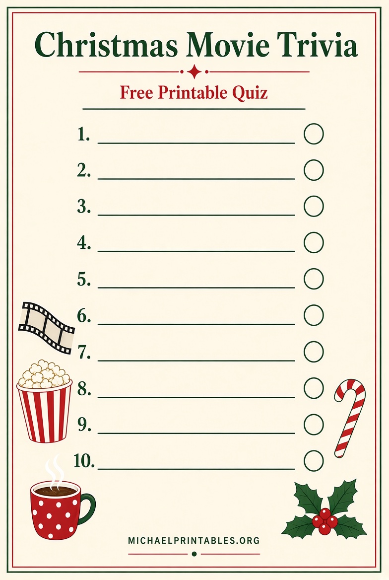 Free Printable Christmas Movie Trivia PDFs