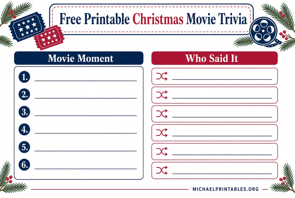 Free Printable Christmas Movie Trivia PDFs