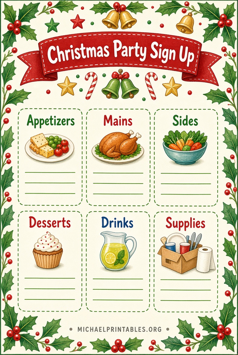 Free Printable Christmas Party Sign Up Sheet