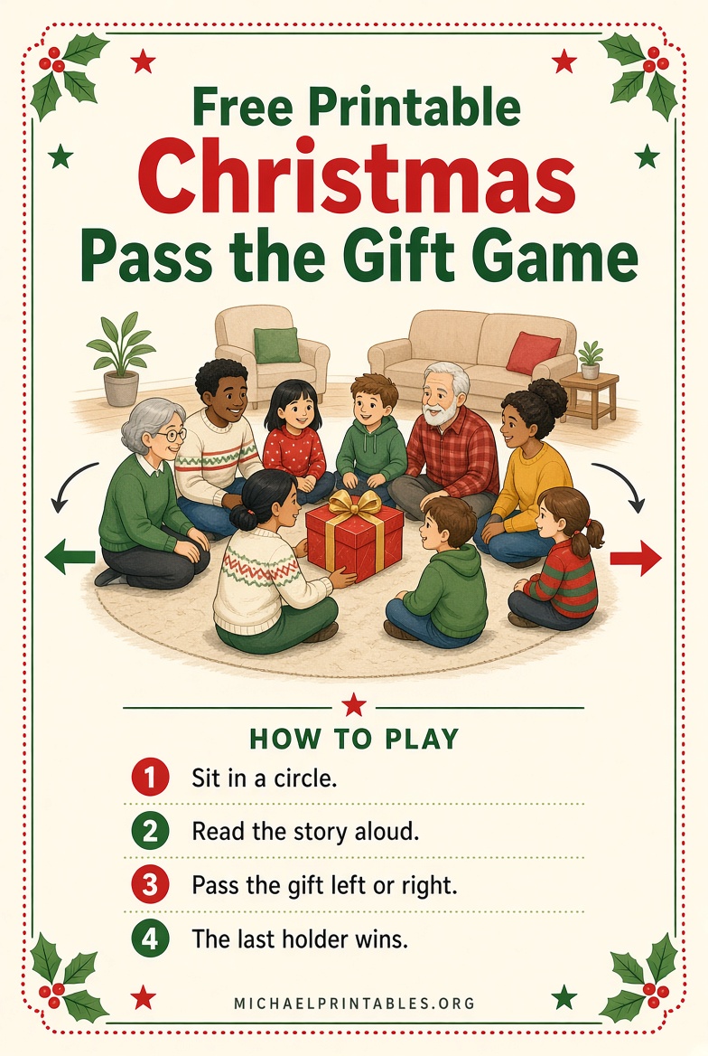 Free Printable Christmas Pass the Gift Game