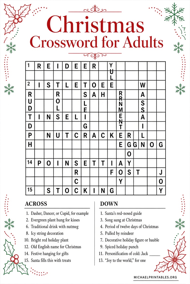 Free Printable Christmas Puzzles for Adults