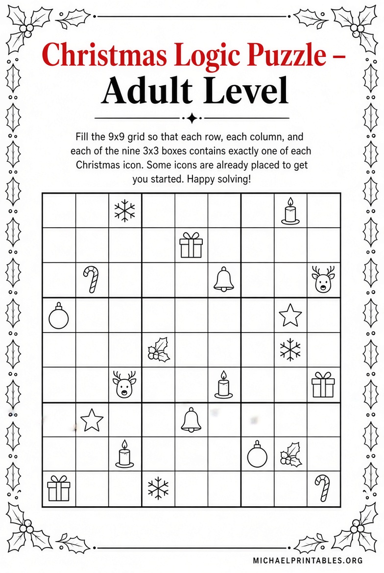 Free Printable Christmas Puzzles for Adults
