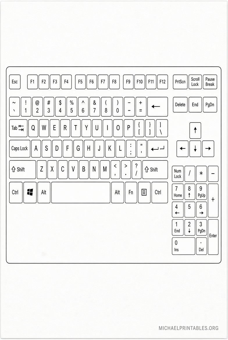 Free Printable Computer Keyboard Templates