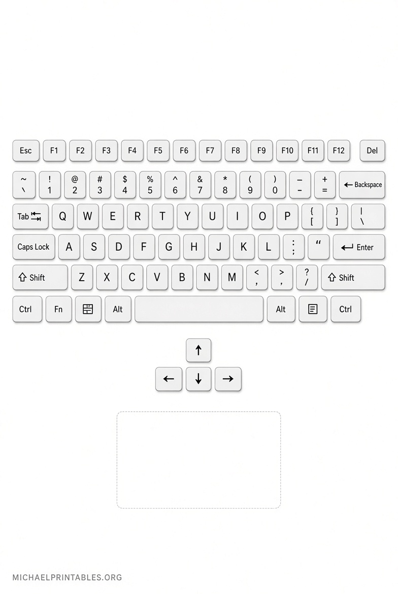 Free Printable Computer Keyboard Templates