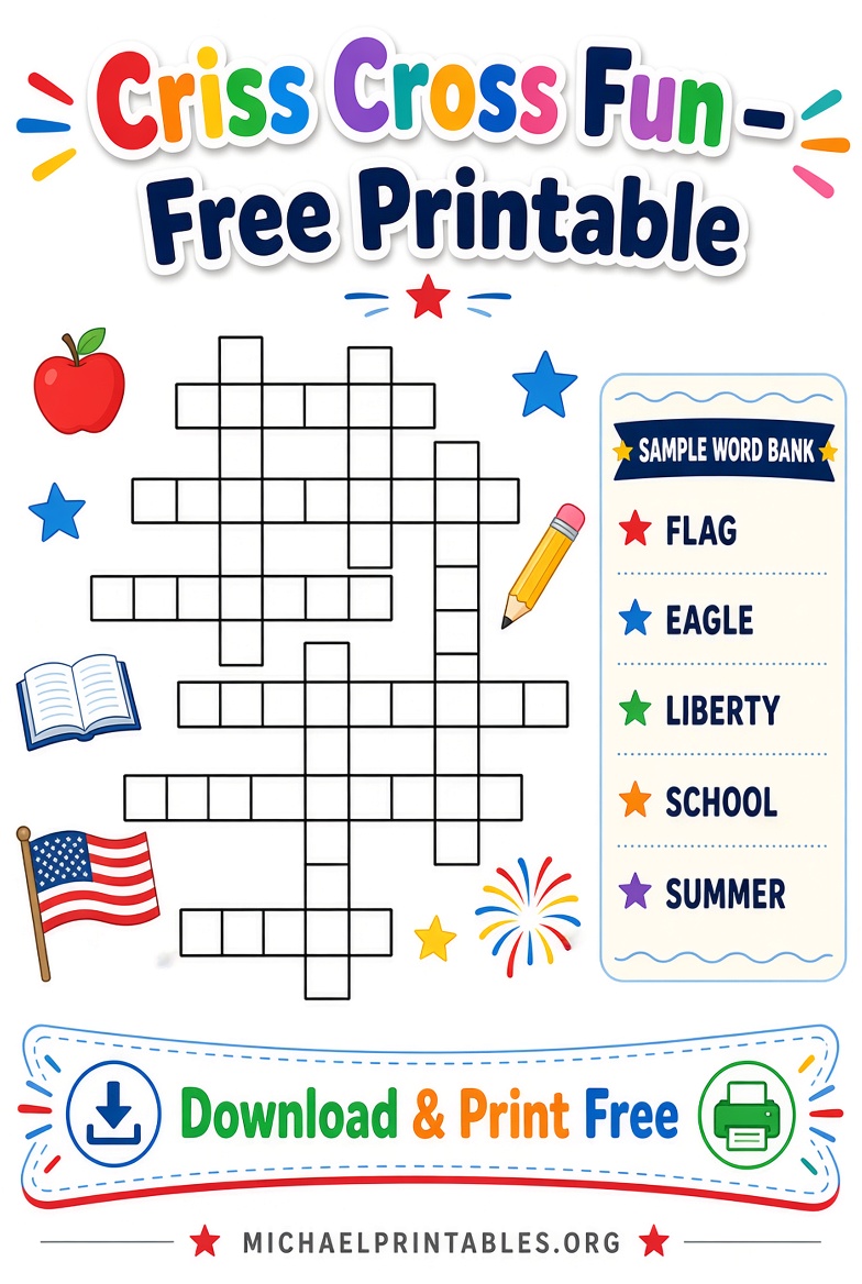 Free Printable Criss Cross Puzzles – Download PDFs