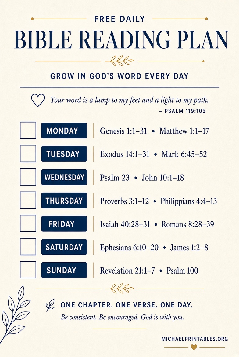 Free Printable Daily Bible Reading Plan