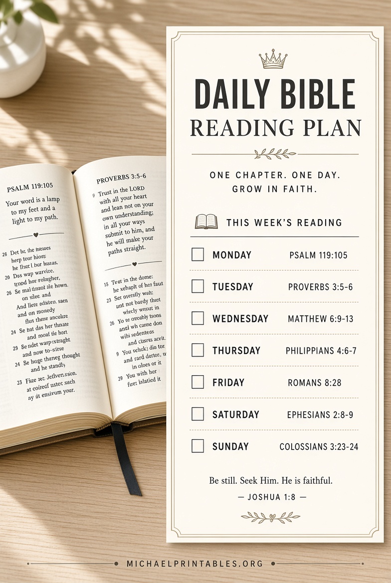 Free Printable Daily Bible Reading Plan