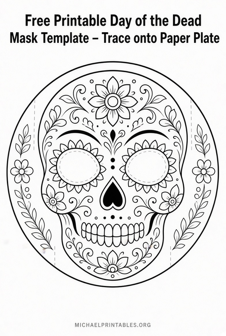 Free Printable Day of the Dead Mask Templates