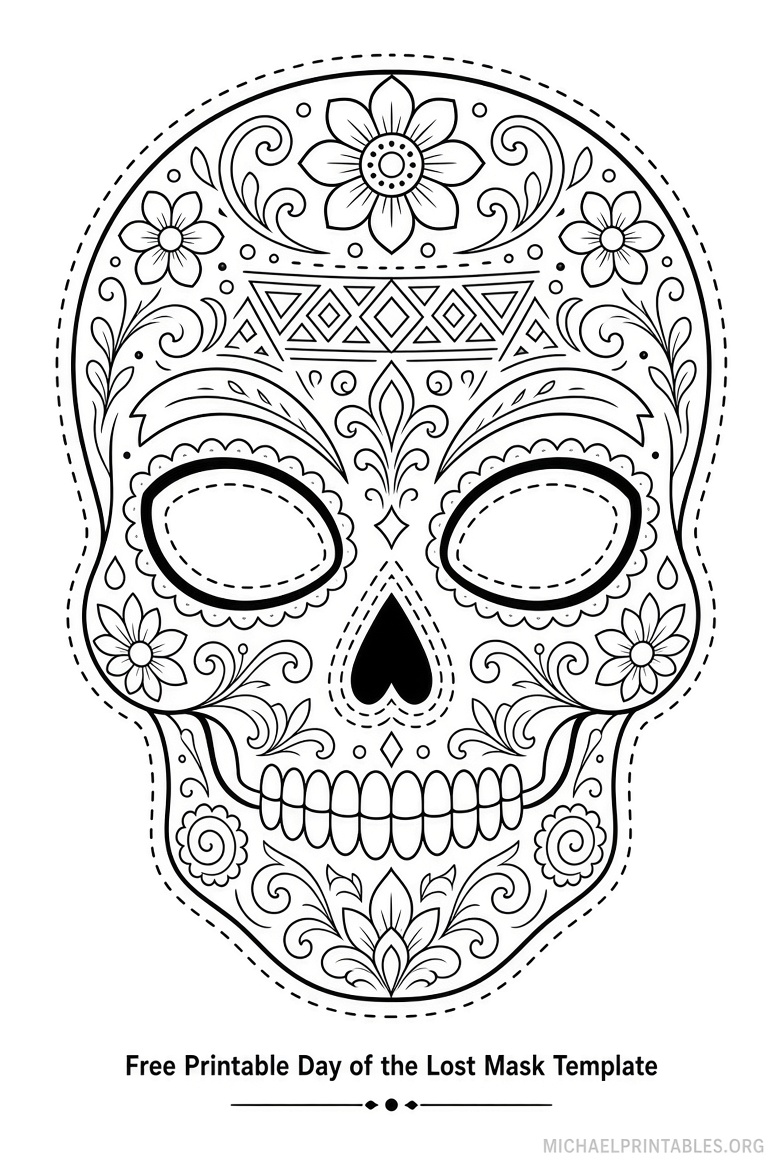 Free Printable Day of the Dead Mask Templates