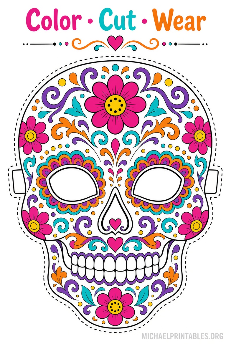 Free Printable Day of the Dead Mask Templates