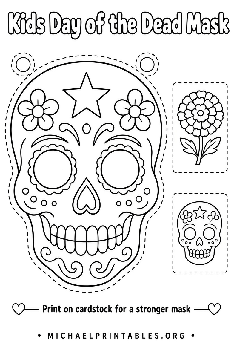 Free Printable Day of the Dead Mask Templates