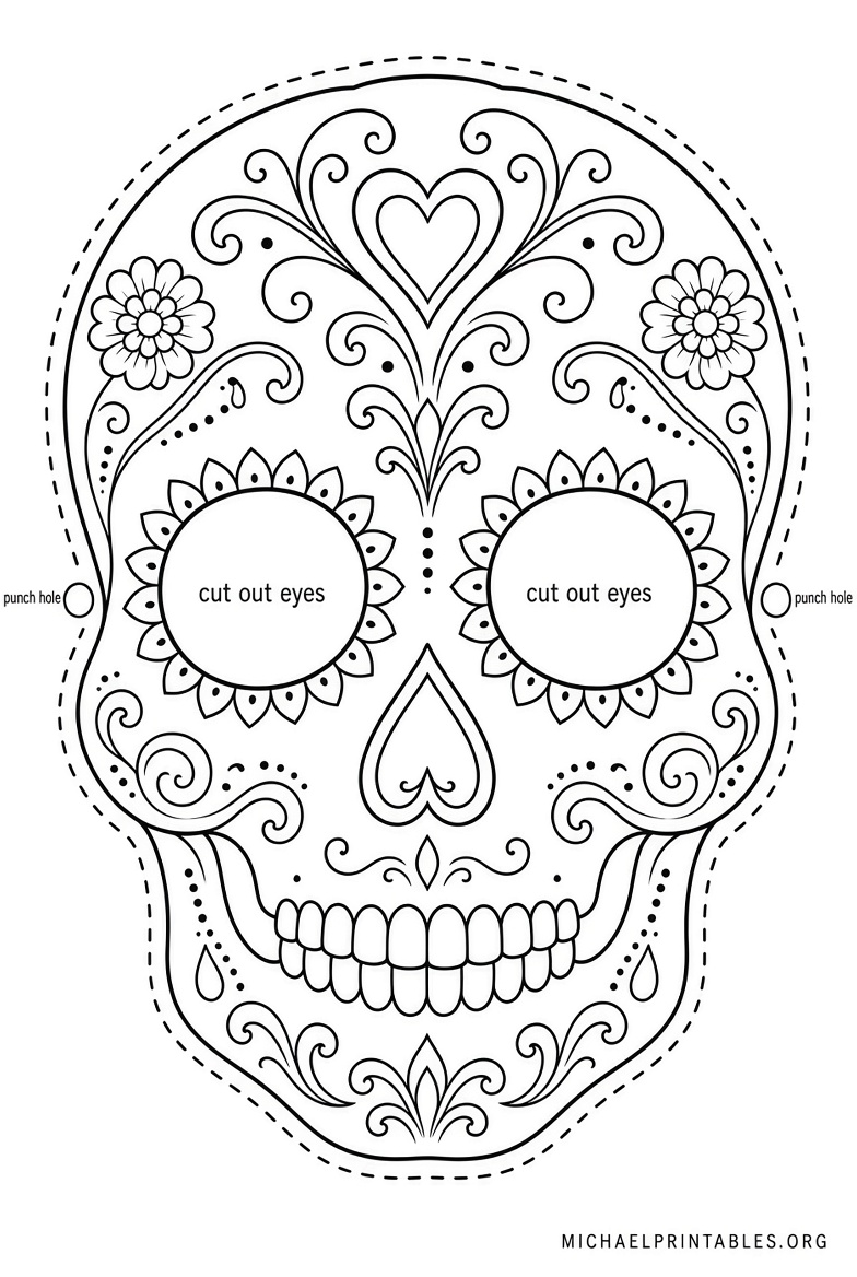 Free Printable Day of the Dead Mask Templates