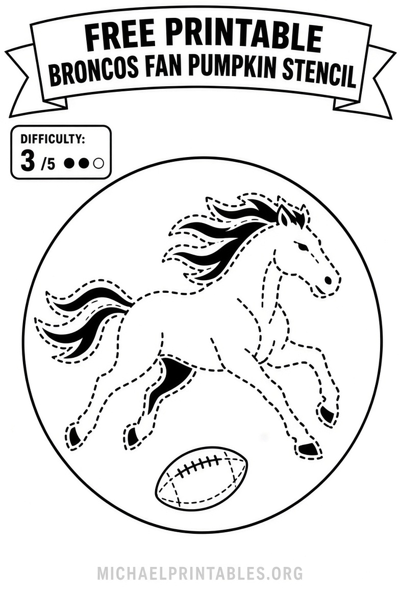 Free Printable Denver Broncos Stencil Guide