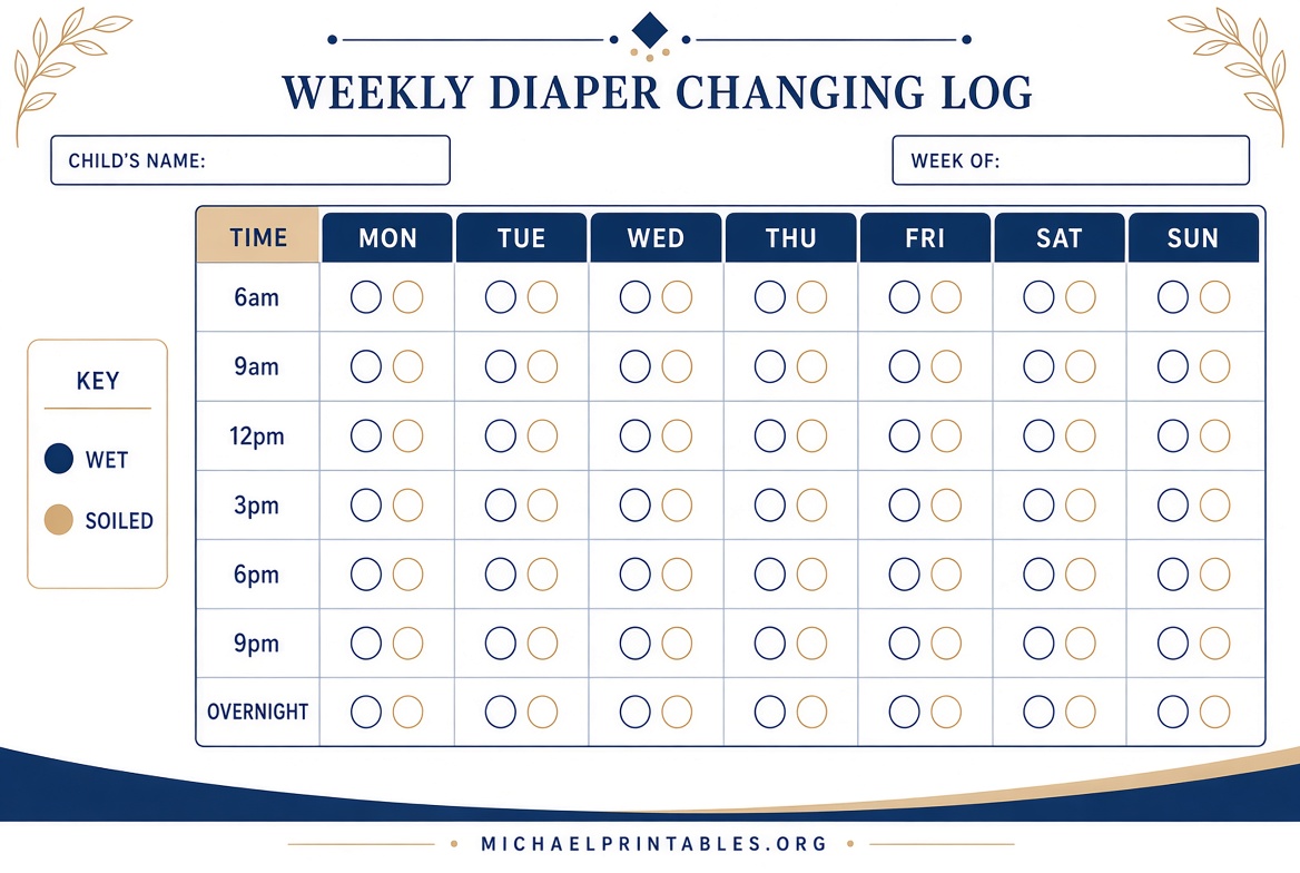 Free Printable Diaper Changing Log (PDF)