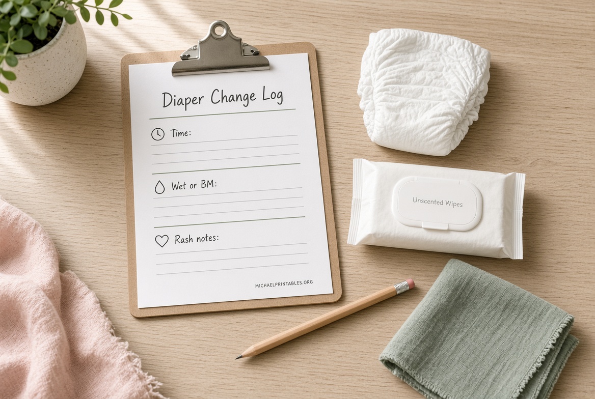 Free Printable Diaper Changing Log (PDF)