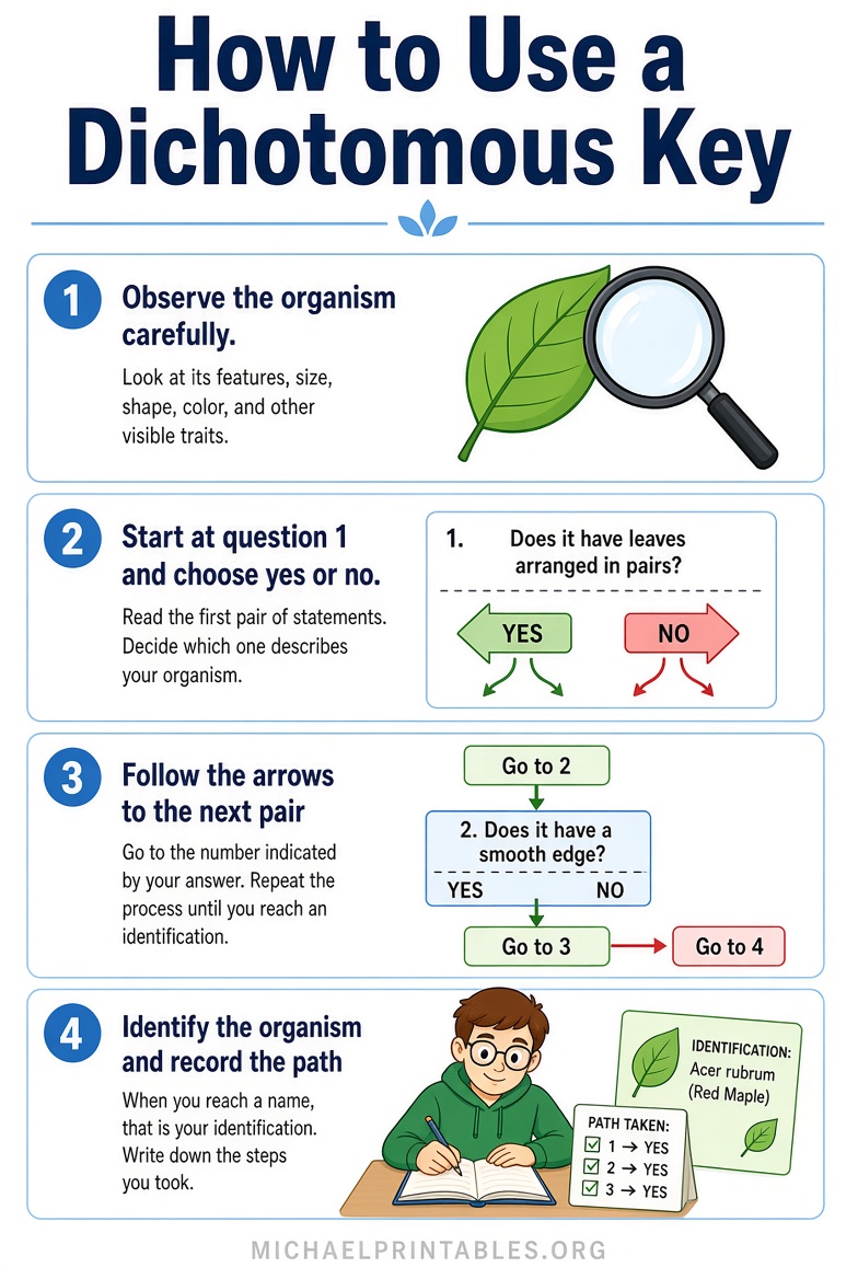 Free Printable Dichotomous Key Worksheet