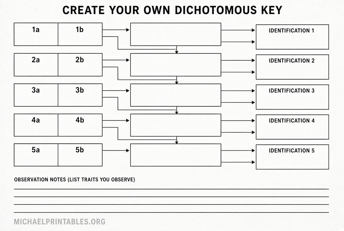 Free Printable Dichotomous Key Worksheet