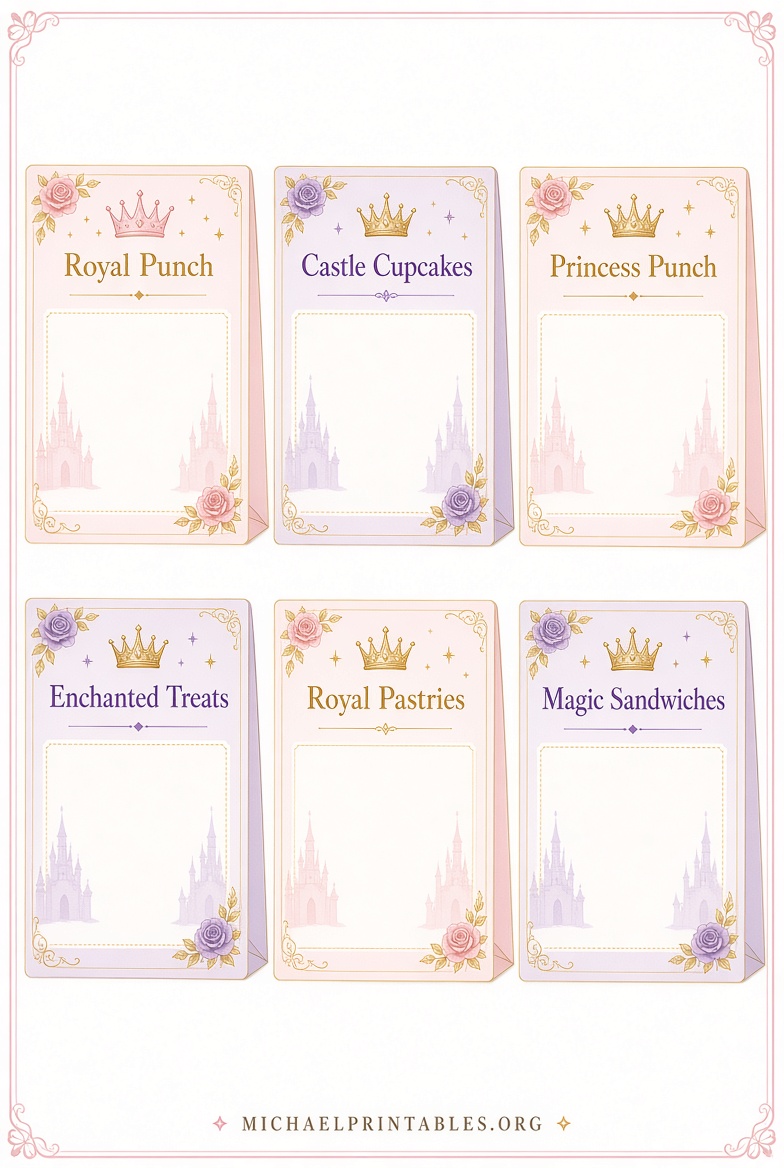 Free Printable Disney Princess Food Labels