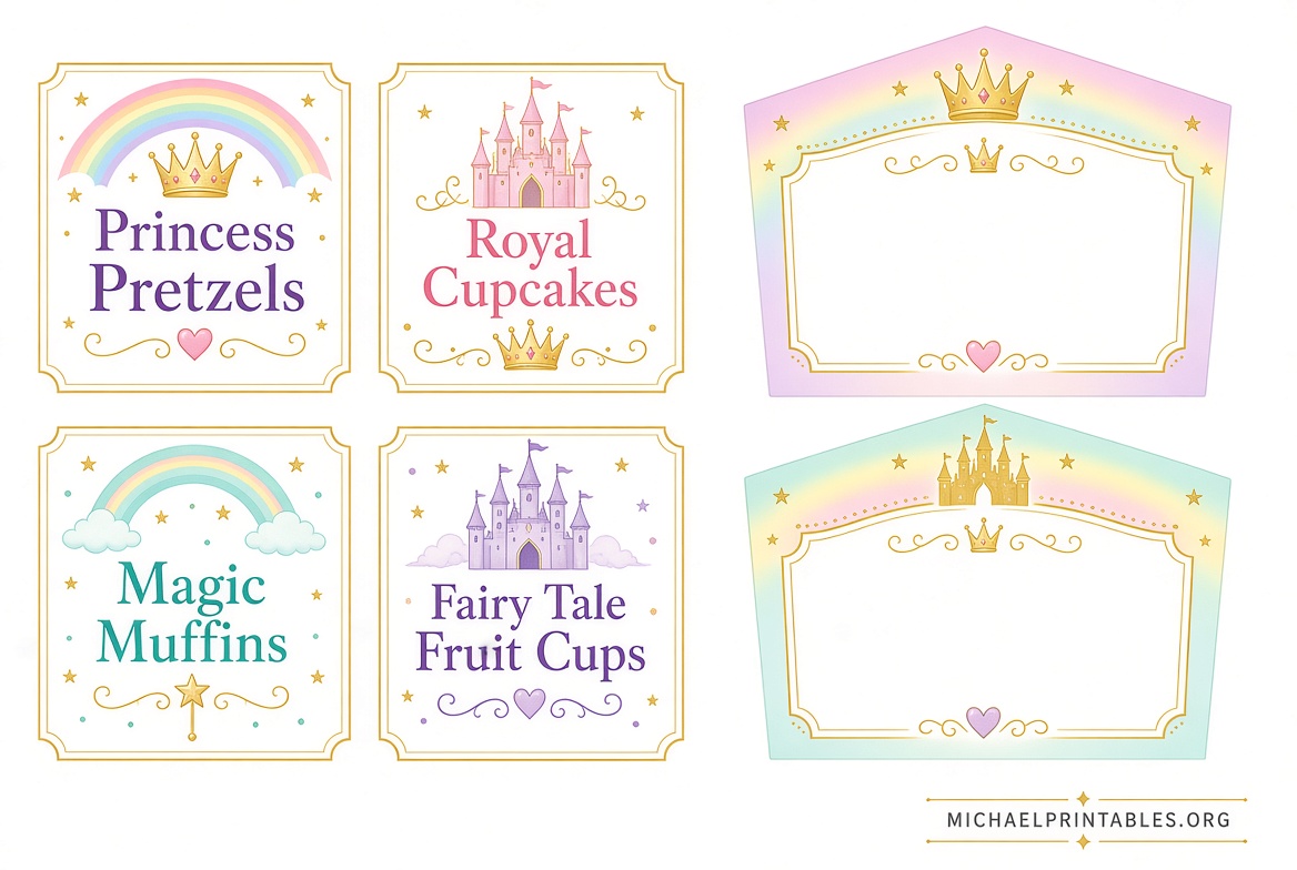 Free Printable Disney Princess Food Labels