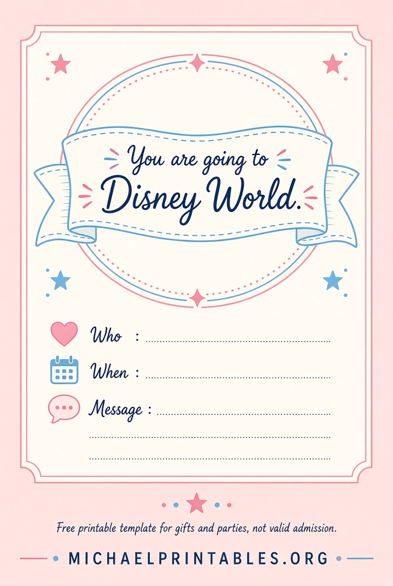 Free Printable Disney World Ticket Template