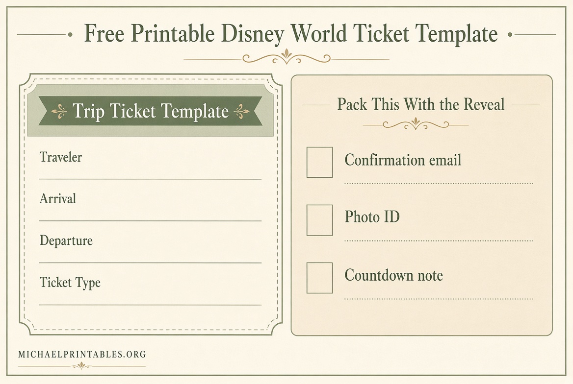 Free Printable Disney World Ticket Template