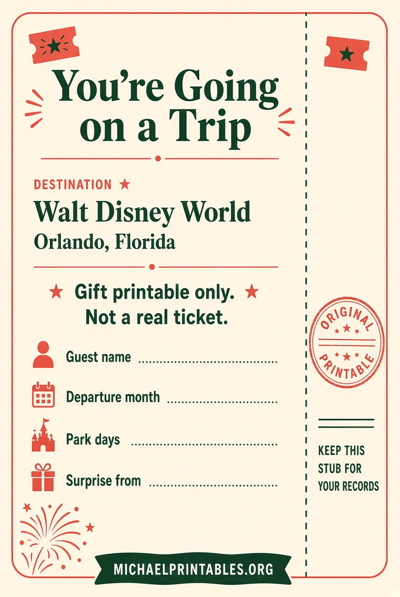 Free Printable Disney World Ticket Template