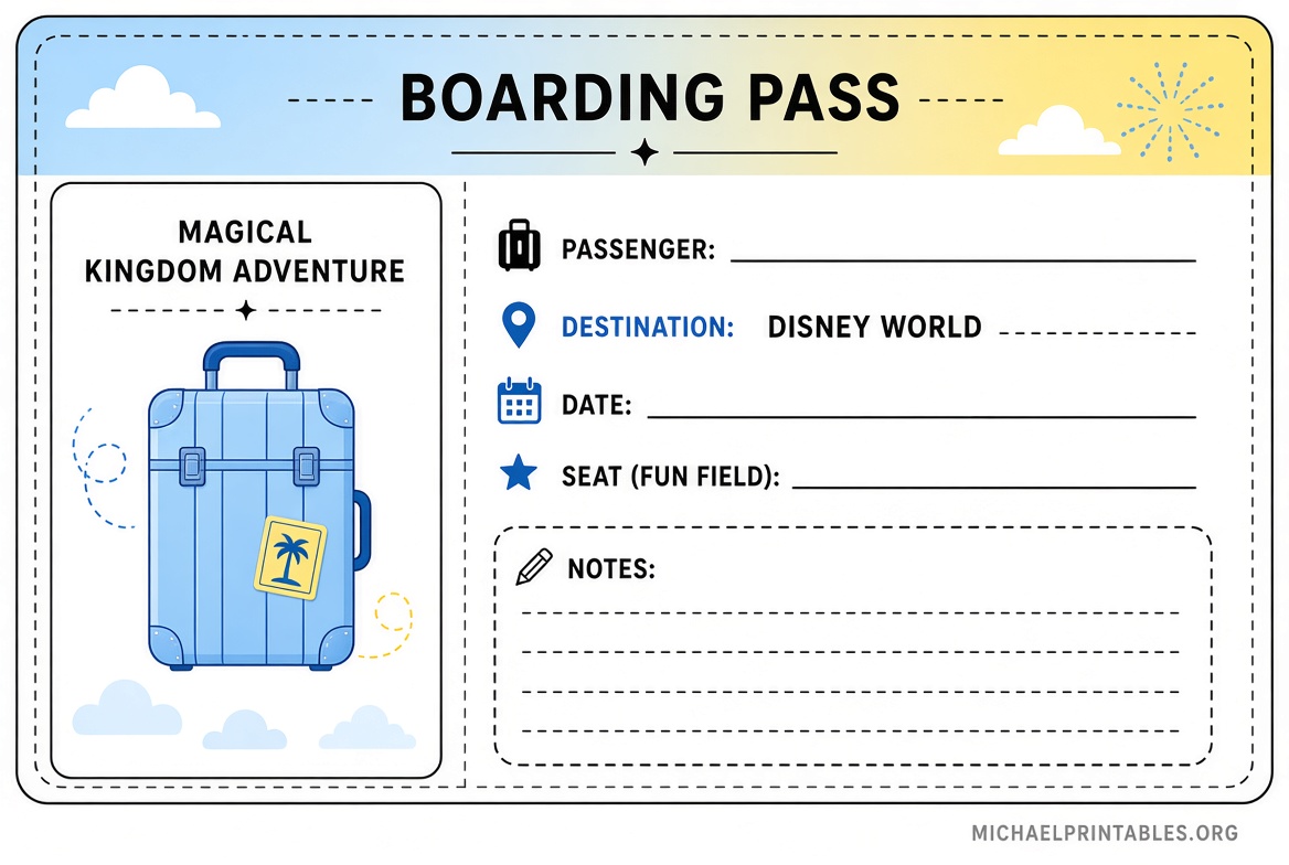 Free Printable Disney World Tickets Guide