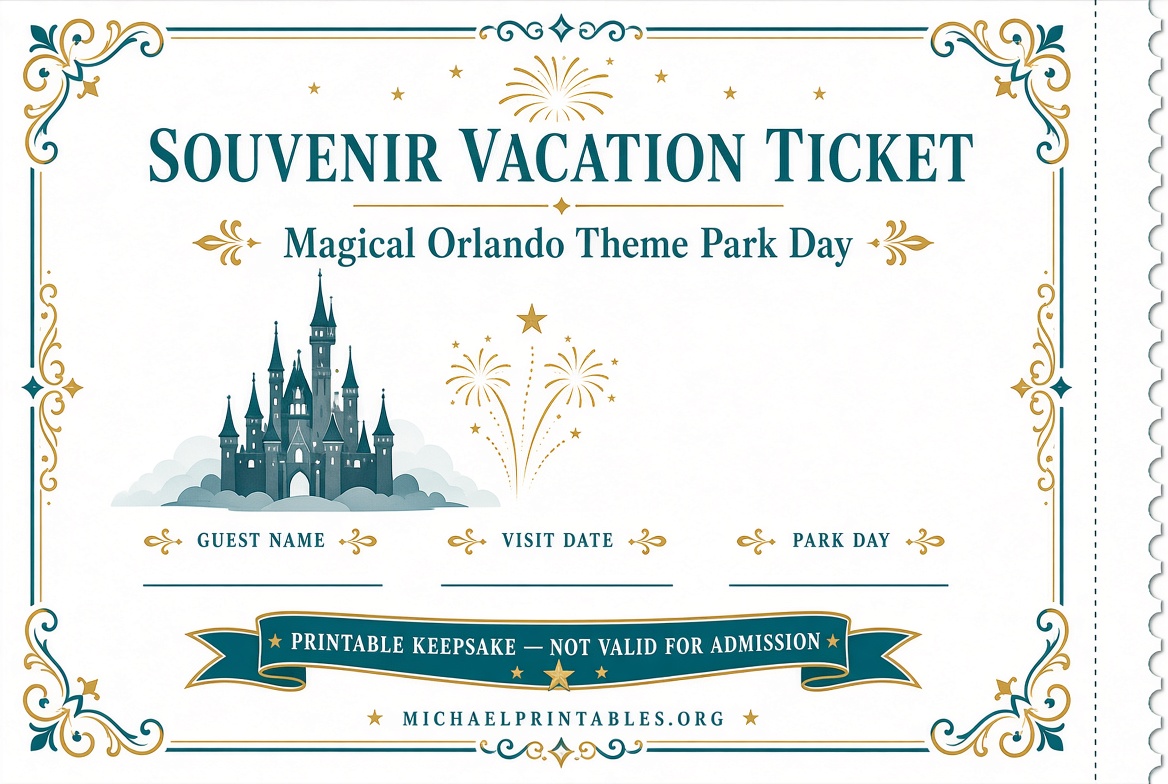 Free Printable Disney World Tickets Guide