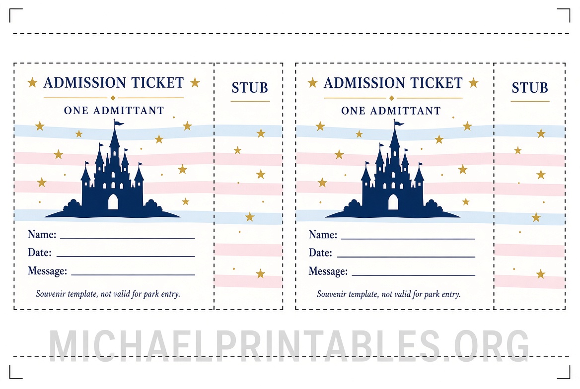 Free Printable Disneyland Ticket Template