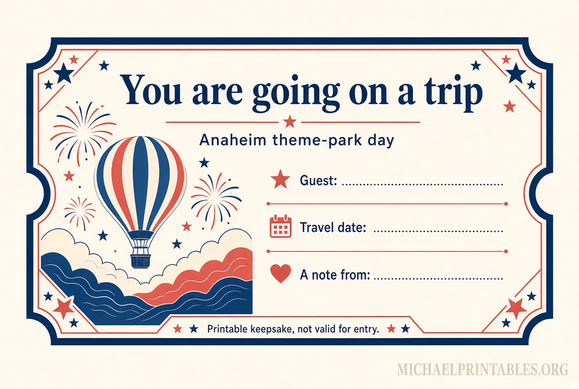 Free Printable Disneyland Ticket Template