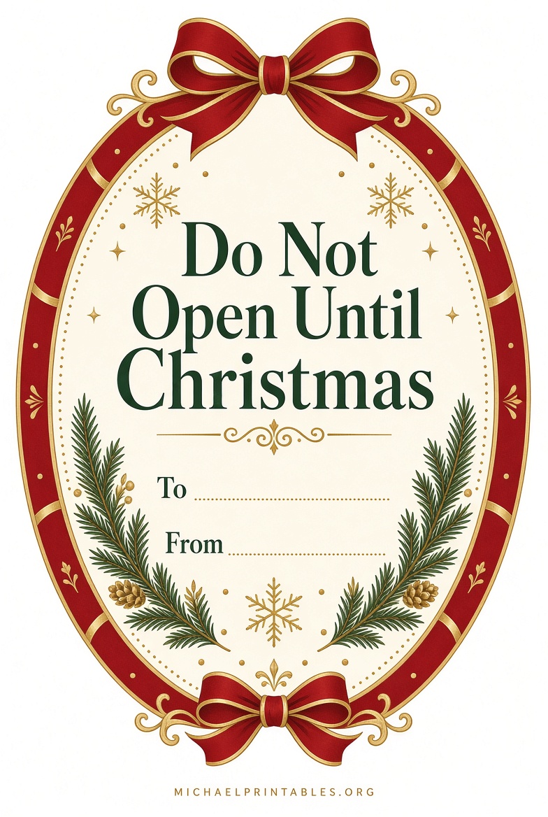 Free Printable Do Not Open Until Christmas Tags