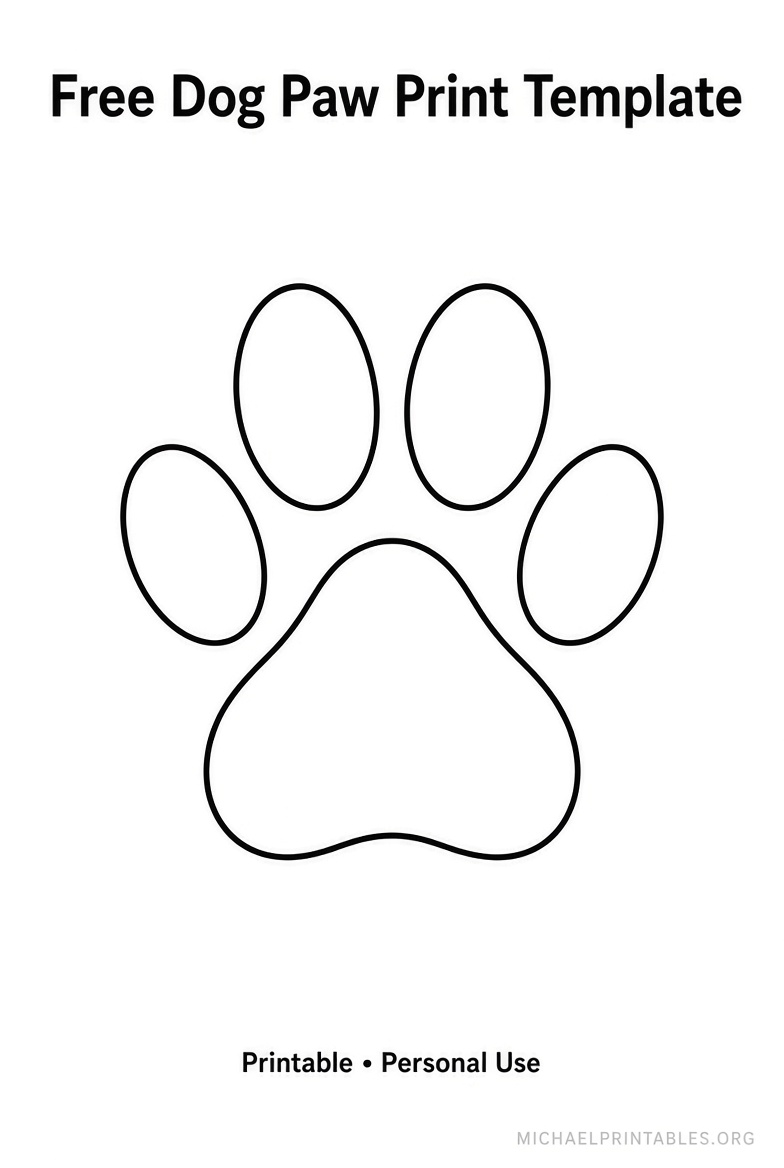 Free Printable Dog Paw Print Templates (PDF)