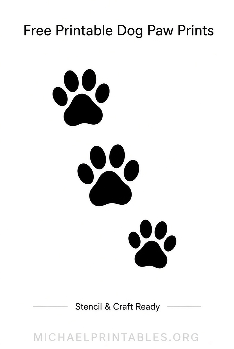 Free Printable Dog Paw Print Templates (PDF)